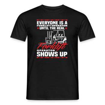 Echter Gabelstaplerfahrer Spruch Lustig - Männer T-Shirt - Schwarz - Vorne - AI Model Male 178 light (178cm)