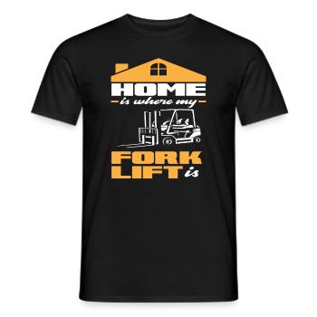 Home Is Where My Forklift Ist - Für Staplerfahrer - Männer T-Shirt - Schwarz - Vorne - AI Model Male 178 light (178cm)
