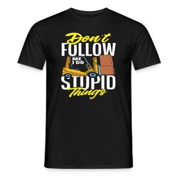Ne me suivez pas, je fais des bêtises - T-shirt homme - noir - Devant - AI Model Male 178 light (178cm)