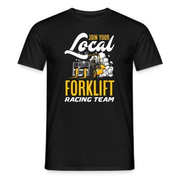 Trete Deinem Lokalen Gabelstapler-Rennteam Bei - Männer T-Shirt - Schwarz - Vorne - AI Model Male 178 light (178cm)