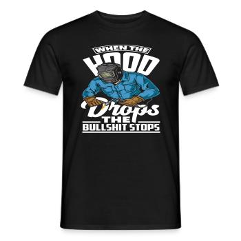 Wenn Das Schutzschild Fällt Hört Der Unsinn Auf - Männer T-Shirt - Schwarz - Vorne - AI Model Male 178 light (178cm)