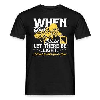 Quand Dieu a dit qu’il y aurait de la lumière, j’ai dit de détourner le regard - T-shirt homme - noir - Devant - AI Model Male 178 light (178cm)