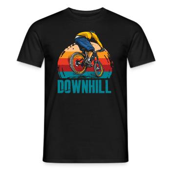 Mountain Bike Adventure Downhill Retro - Men's T-Shirt - black - Front - AI Model Male 178 light (178cm)