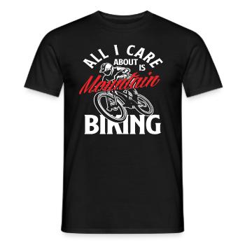 All I want is mountain biking - Men's T-Shirt - black - Front - AI Model Male 178 light (178cm)