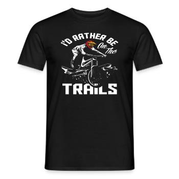 Je préfère être sur les sentiers - T-shirt homme - noir - Devant - AI Model Male 178 light (178cm)