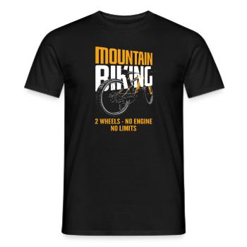 VTT - 2 roues pas de moteur pas de limites - T-shirt homme - noir - Devant - AI Model Male 178 light (178cm)