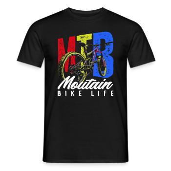 MTB Mountain Bike Life Bike Adventure - Men's T-Shirt - black - Front - AI Model Male 178 light (178cm)