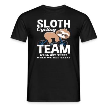 Faultier Cycling Team Wir Werden Ankommen - Männer T-Shirt - Schwarz - Vorne - AI Model Male 178 light (178cm)