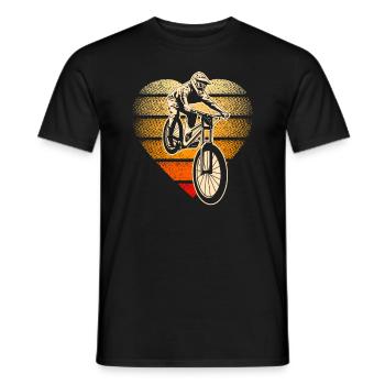 Mountain Bike Heart Retro Bike Love - Men's T-Shirt - black - Front - AI Model Male 178 light (178cm)