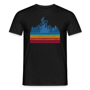 Mountainbike Abenteuer im Wald - Männer T-Shirt - Schwarz - Vorne - AI Model Male 178 light (178cm)