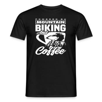 Mountain Biking and Coffee Passion - Men's T-Shirt - black - Front - AI Model Male 178 light (178cm)