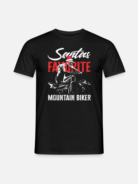 Santa's favorite mountain biker - Men's T-Shirt - black