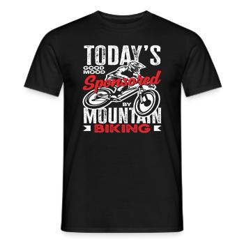 VTT Good Mood sponsorisé aujourd’hui - T-shirt homme - noir - Devant - AI Model Male 178 light (178cm)