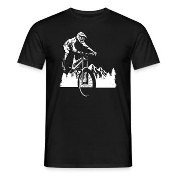 Mountainbike Abenteuer im Wald - Männer T-Shirt - Schwarz - Vorne - AI Model Male 178 light (178cm)