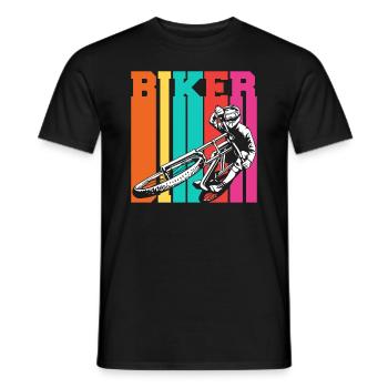 Style de VTT rétro motard - T-shirt homme - noir - Devant - AI Model Male 178 light (178cm)