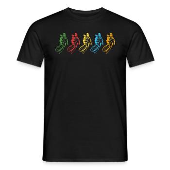 Colorful Cyclist Action Art - Men's T-Shirt - black - Front - AI Model Male 178 light (178cm)