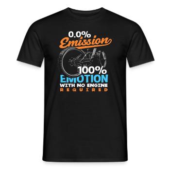 0.0% Emission 100% Emotion Bike Lovers - Men's T-Shirt - black - Front - AI Model Male 178 light (178cm)