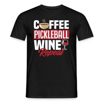 Café Pickleball Vin Répéter - T-shirt homme - noir - Devant - AI Model Male 178 light (178cm)