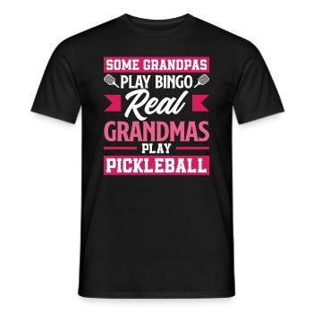 De vraies mamies jouant au pickleball - T-shirt homme - noir - Devant - AI Model Male 178 light (178cm)