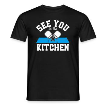 Rendez-vous dans la cuisine Pickleball - T-shirt homme - noir - Devant - AI Model Male 178 light (178cm)