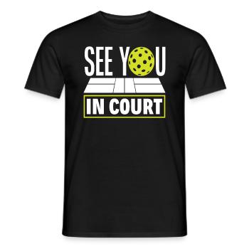 Rendez-vous au tribunal Fans de pickleball - T-shirt homme - noir - Devant - AI Model Male 178 light (178cm)