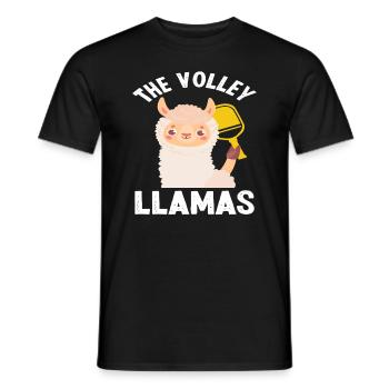 The Volley Llamas Volleyball Funny Llama - Men's T-Shirt - black - Front - AI Model Male 178 light (178cm)
