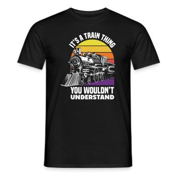 Dampflok Liebhaber Du Verstehst Es Nicht - Männer T-Shirt - Schwarz - Vorne - AI Model Male 178 light (178cm)