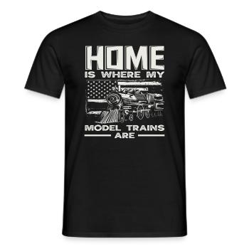 Zuhause Ist Wo Meine Modellzüge Sind - Männer T-Shirt - Schwarz - Vorne - AI Model Male 178 light (178cm)