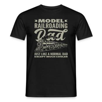 Modelleisenbahn Papa - Einfach Cooler - Männer T-Shirt - Schwarz - Vorne - AI Model Male 178 light (178cm)