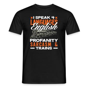 Ich Spreche 4 Sprachen: Englisch, Fluchen, - Männer T-Shirt - Schwarz - Vorne - AI Model Male 178 light (178cm)