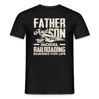 Père et fils, amis pour la vie - T-shirt homme - noir - Devant - AI Model Male 178 light (178cm)