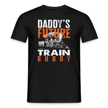 Daddy's Future Train Buddy Lokomotive - Männer T-Shirt - Schwarz - Vorne - AI Model Male 178 light (178cm)