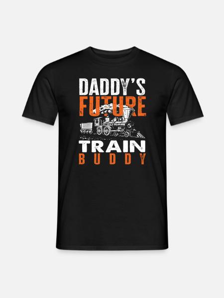 Daddy's Future Train Buddy Locomotive - Men's T-Shirt - black
