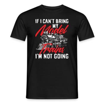 Si je n’apporte pas mes trains miniatures - T-shirt homme - noir - Devant - AI Model Male 178 light (178cm)