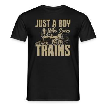 Seulement un garçon qui aime les trains - T-shirt homme - noir - Devant - AI Model Male 178 light (178cm)