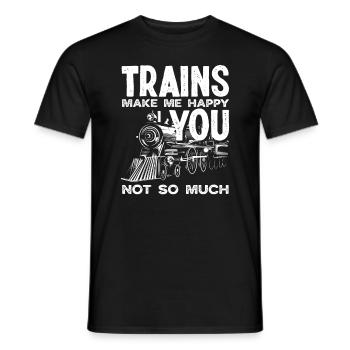 Züge Machen Mich Glücklich Du Nicht So Sehr - Männer T-Shirt - Schwarz - Vorne - AI Model Male 178 light (178cm)