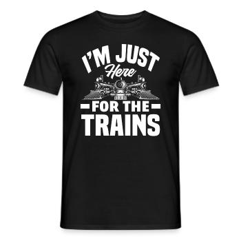 Ich Bin Nur Wegen Der Züge Hier - Männer T-Shirt - Schwarz - Vorne - AI Model Male 178 light (178cm)