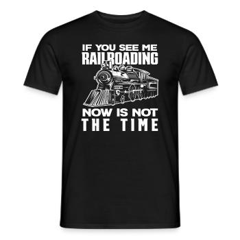 Si vous me voyez prendre le train, pas maintenant - T-shirt homme - noir - Devant - AI Model Male 178 light (178cm)