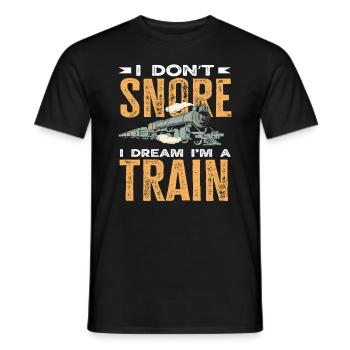 Je ne ronfle pas, je rêve de trains - T-shirt homme - noir - Devant - AI Model Male 178 light (178cm)