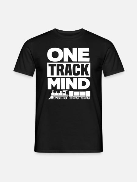 Single-track idea: railway, train - Men's T-Shirt - black