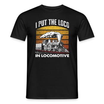 Ich Setze Das Loco In Lokomotive - Männer T-Shirt - Schwarz - Vorne - AI Model Male 178 light (178cm)