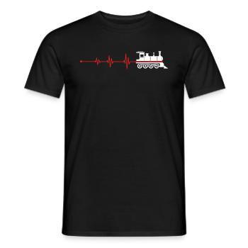 Locomotive de battement de cœur de chemin de fer - T-shirt homme - noir - Devant - AI Model Male 178 light (178cm)