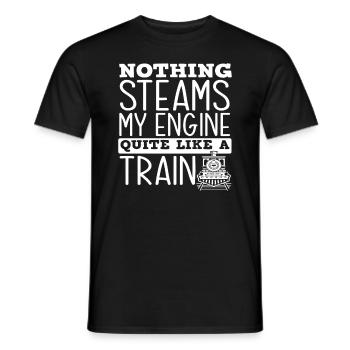 Nothing gets me going like a train - Men's T-Shirt - black - Front - AI Model Male 178 light (178cm)