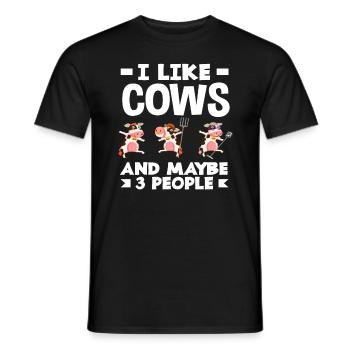 Ich Mag Kühe Und Vielleicht Drei Menschen - Männer T-Shirt - Schwarz - Vorne - AI Model Male 178 light (178cm)