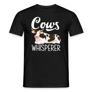 Cow Whisperer Farm Love Cows - Men's T-Shirt - black - Front - AI Model Male 178 light (178cm)