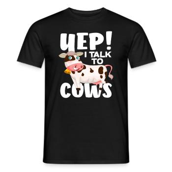 Yep! Ich Spreche Mit Kühen Lustige Kuh - Männer T-Shirt - Schwarz - Vorne - AI Model Male 178 light (178cm)