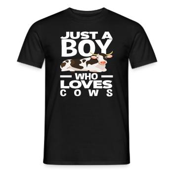 A boy who loves cows - Men's T-Shirt - black - Front - AI Model Male 178 light (178cm)