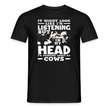 Ich Denke An Meine Kuh Hört Sich Zu - Männer T-Shirt - Schwarz - Vorne - AI Model Male 178 light (178cm)