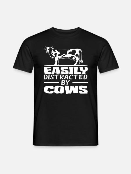 Easily distracted by cows - Men's T-Shirt - black