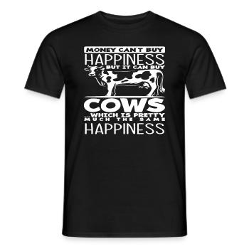 Glück Kann Man Nicht Kaufen Aber Kühe Sind - Männer T-Shirt - Schwarz - Vorne - AI Model Male 178 light (178cm)